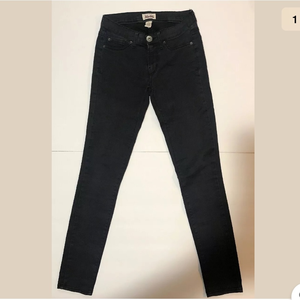 Mudd Juniors Black Denim Jean Jeggings Size 1
